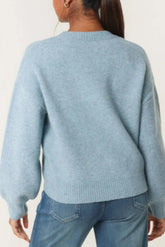 Swan Embroidered Soft Touch Jumper Blue